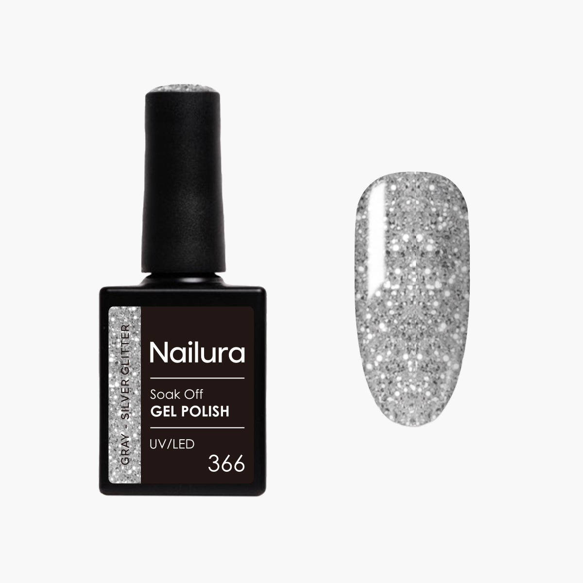366 - Gray Silver Glitter
